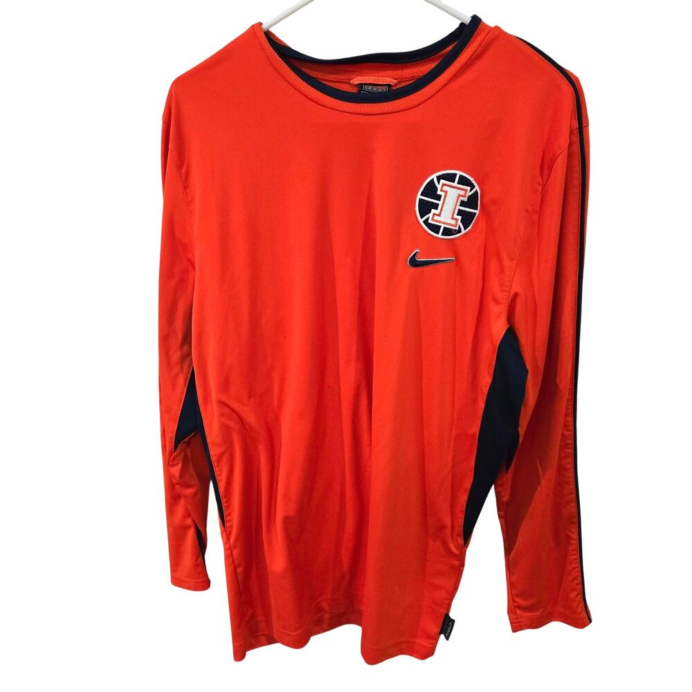 Vintage Nike Sz Small Authentic Team Fighting Illini Warm Up Pullover